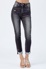 Load image into Gallery viewer, Risen High Rise Vintage Washed Cuffed Skinnies
