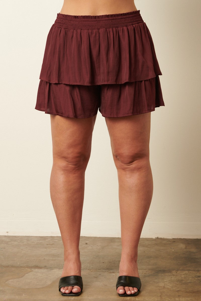 This Is What A Woman Wants Burgundy Skort