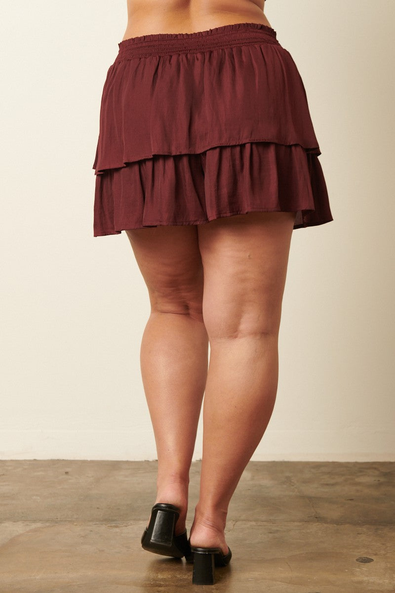 This Is What A Woman Wants Burgundy Skort