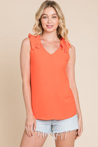 Pop of Pretty Ruffle Top - Orange Crush
