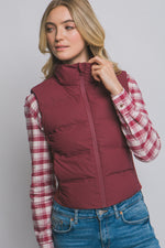 Load image into Gallery viewer, Burgundy Slim-Fit Puffer Vest
