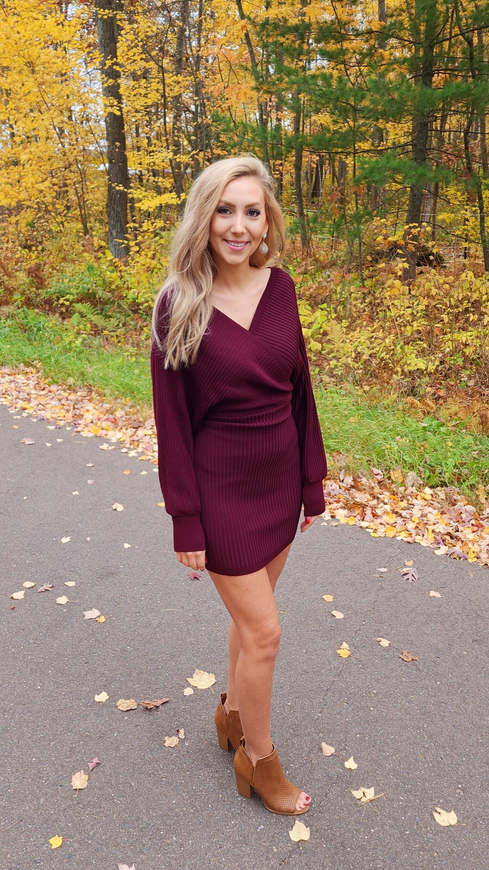 Wrap Bodycon Sweater Dress