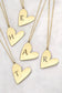 Heart Initial Pendant Necklace ~ 18k Gold Dipped