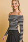 Striped Bardot Top