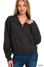 Load image into Gallery viewer, 1/4 Zip  Pullover - Black
