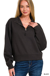 1/4 Zip  Pullover - Black