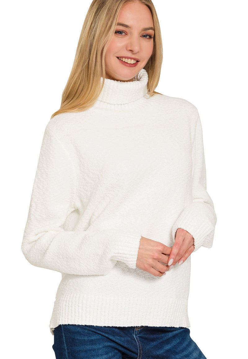 Plush Perfection Turtleneck Sweater ~ Ivory