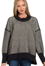 Load image into Gallery viewer, Two-Tone Haven Sweater ~ Black
