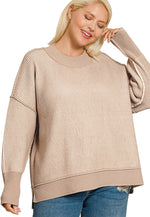 Load image into Gallery viewer, Two-Tone Haven Sweater ~ Ash Mocha/Ivory
