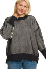 Load image into Gallery viewer, Two-Tone Haven Sweater ~ Black
