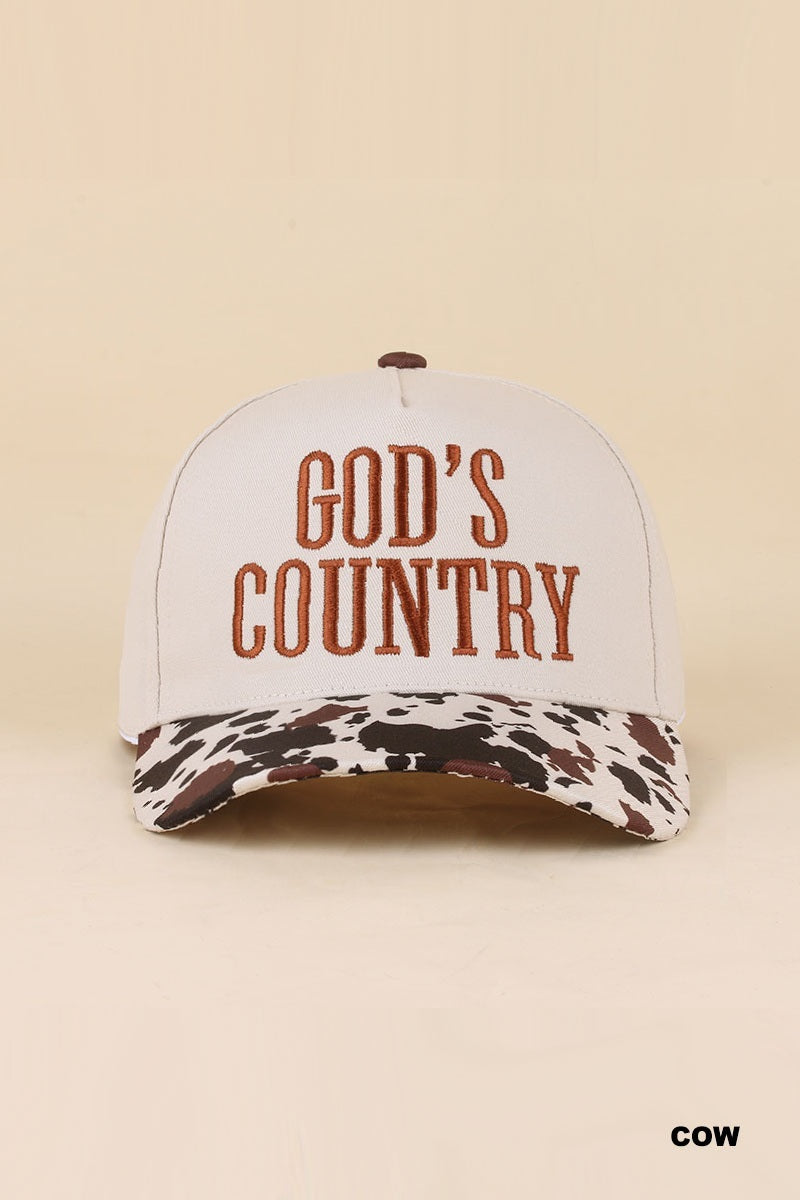 God's Country Cow Print Hat