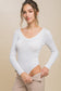 Victoria V Neck Long Sleeve Bodysuit - Ivory