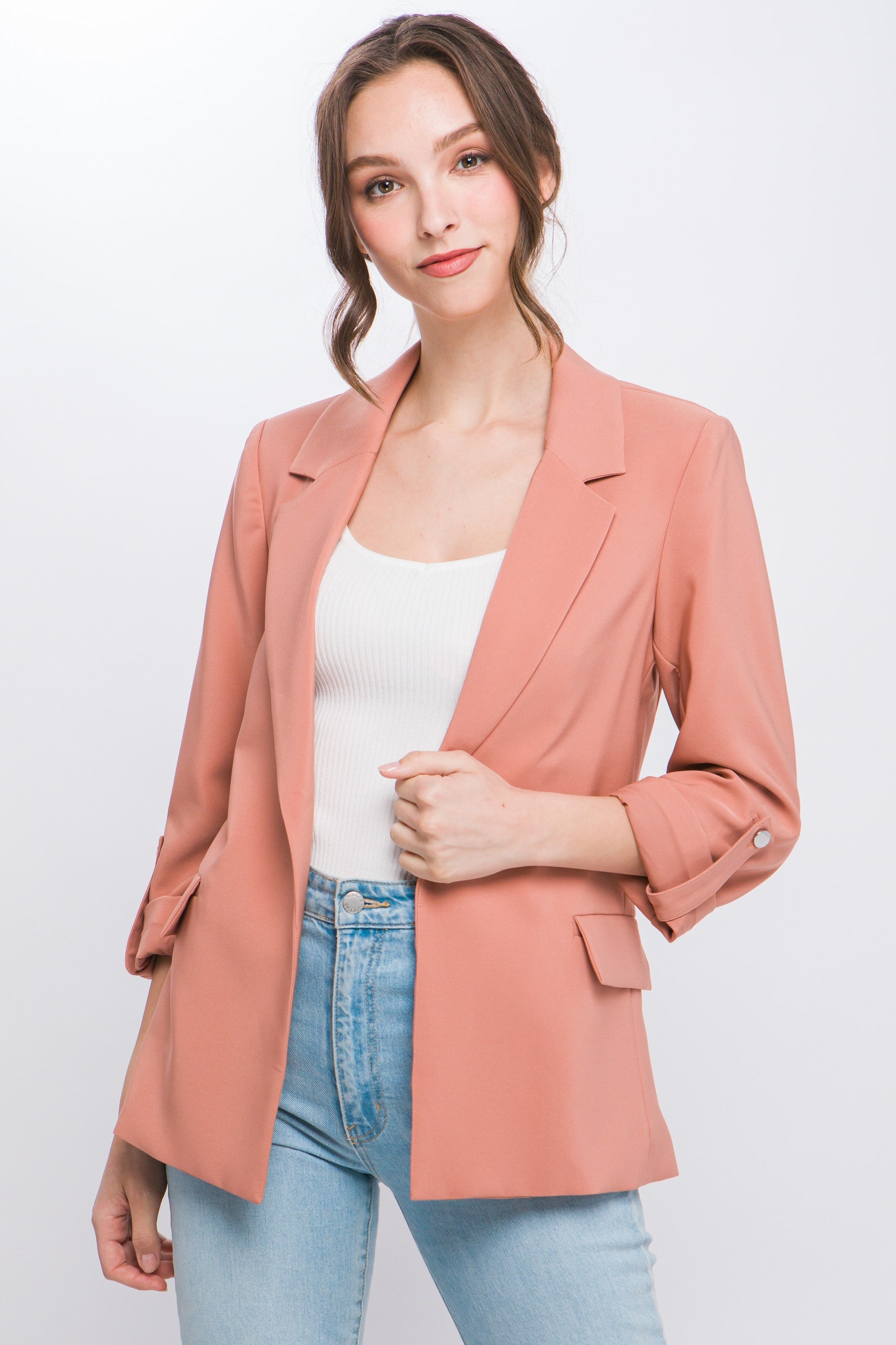 Business Baddie Wood Pink Blazer