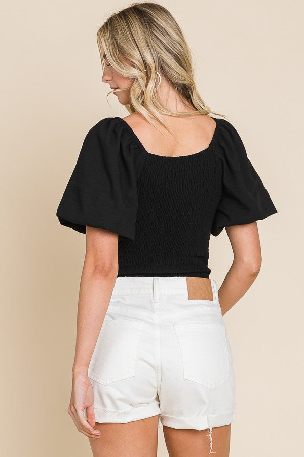 Flutterkiss Bodysuit in Black