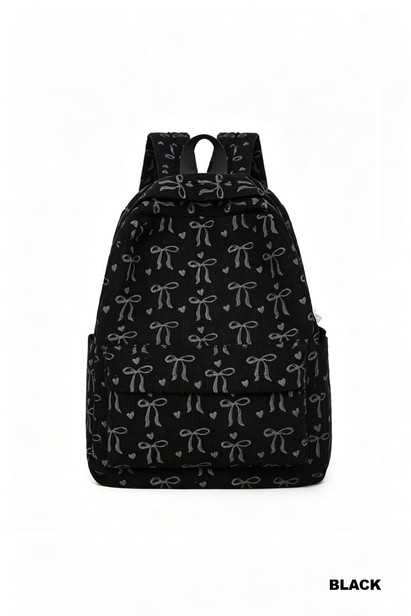 Coquette Bow Corduroy Backpack