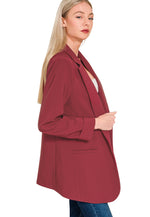 Load image into Gallery viewer, Run The World Blazer Burgundy
