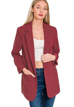 Load image into Gallery viewer, Run The World Blazer Burgundy
