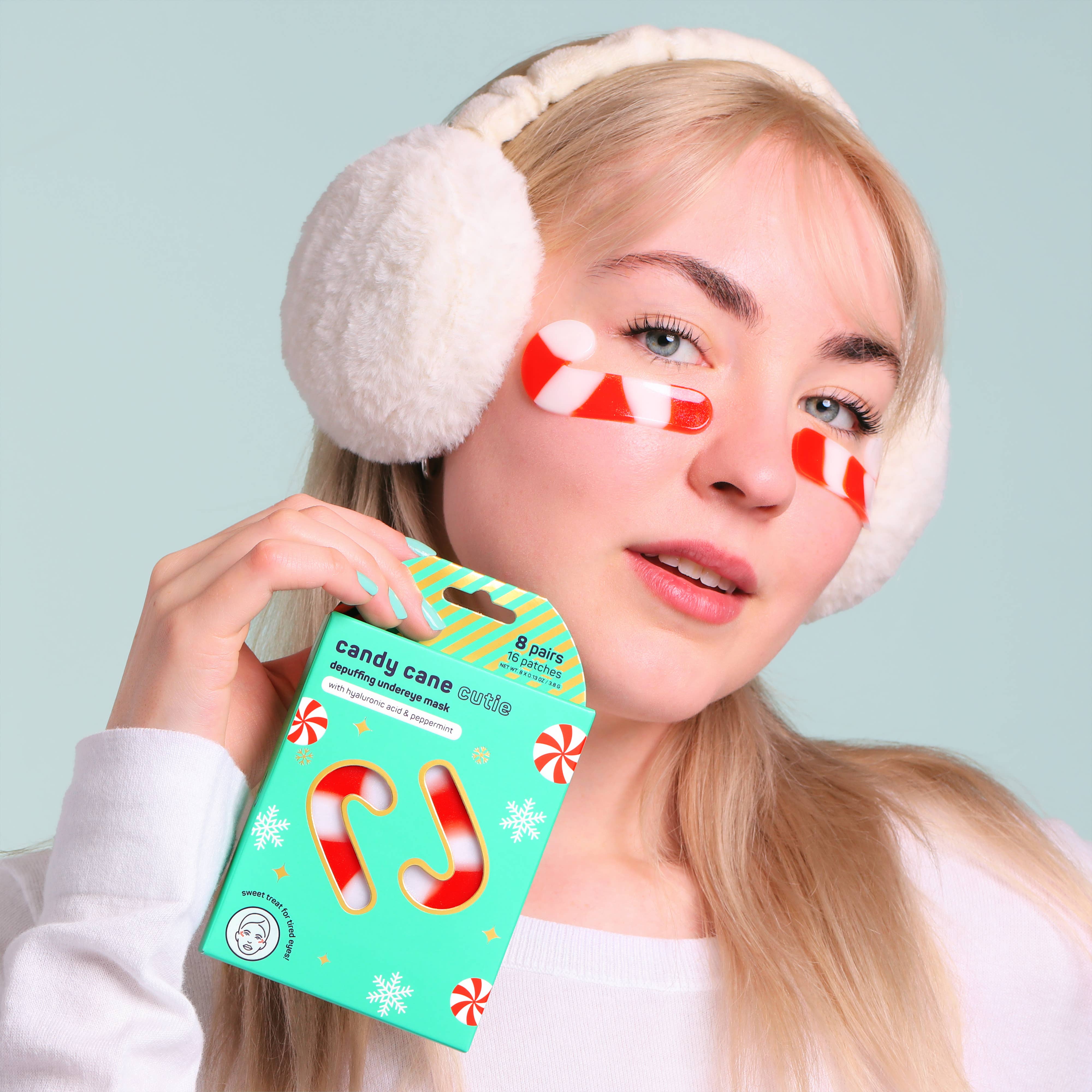 Christmas Holiday Candy Cane Cutie Depuffing Undereye Masks