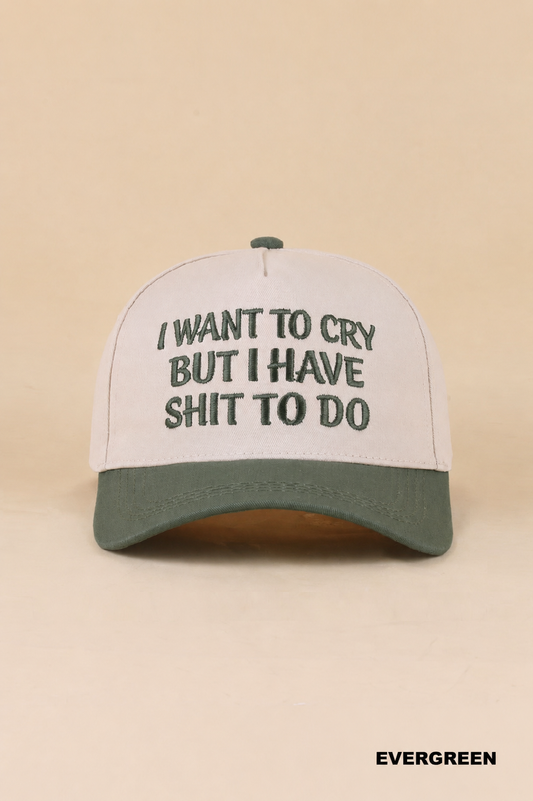 I Want To Cry But I Have Shit To Do Hat