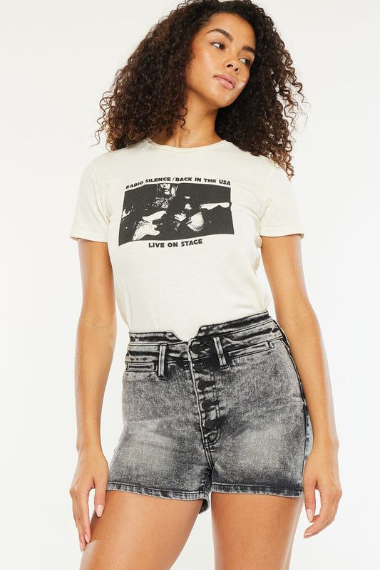 KanCan Moonwashed High Rise Denim Shorts