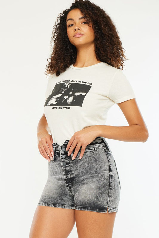 KanCan Moonwashed High Rise Denim Shorts