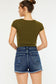 KanCan Rebel Rise Dark Wash Denim Shorts