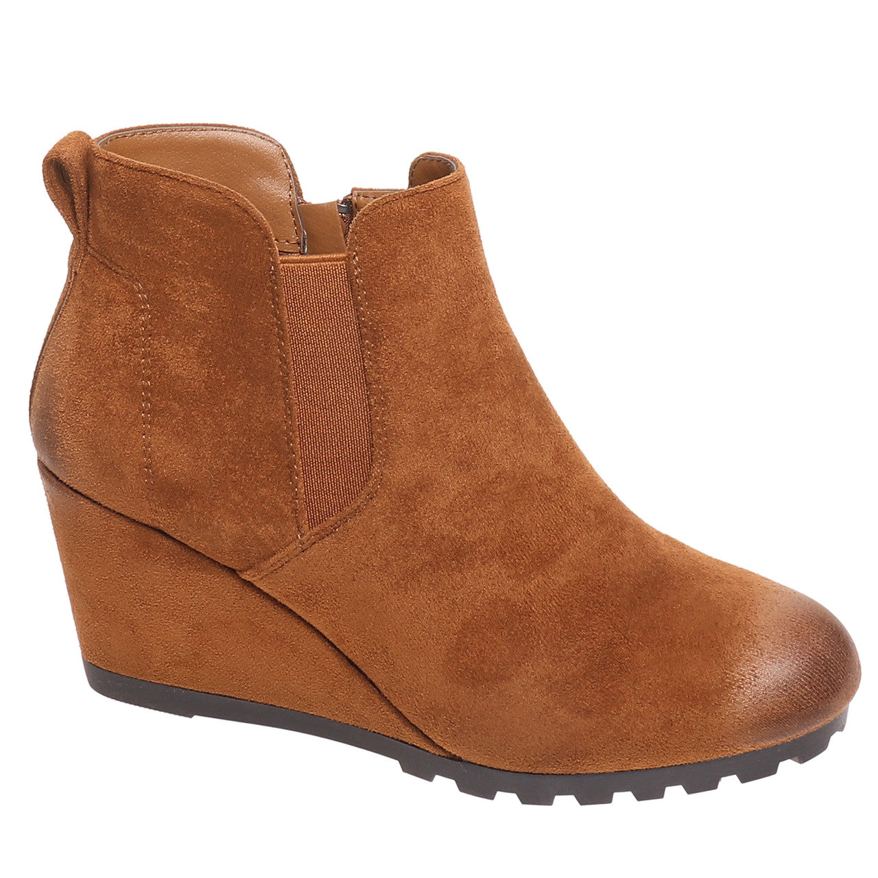 Pierre Dumas Wedge Booties ~ Whiskey