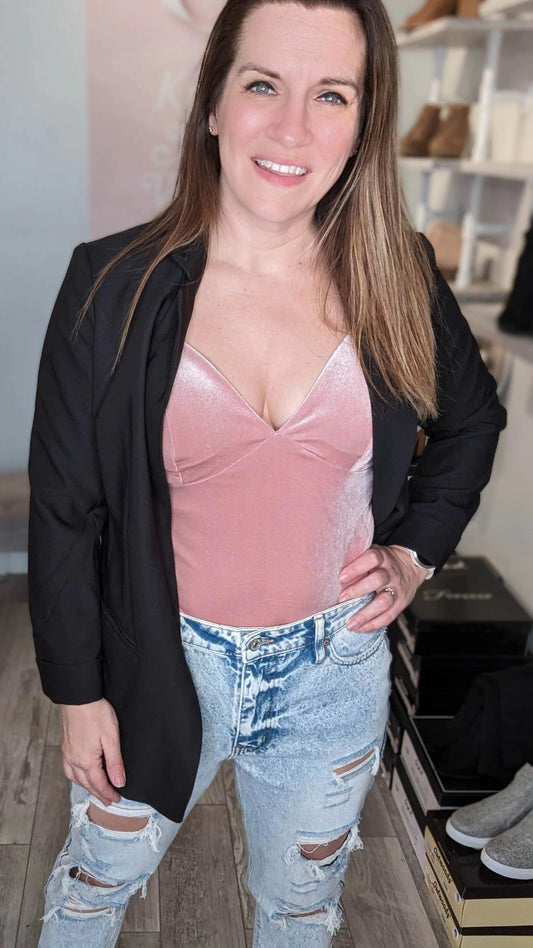 Kissed By Cupid Velvet Rose Bodysuit