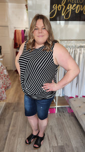 Business to Casual Striped Top