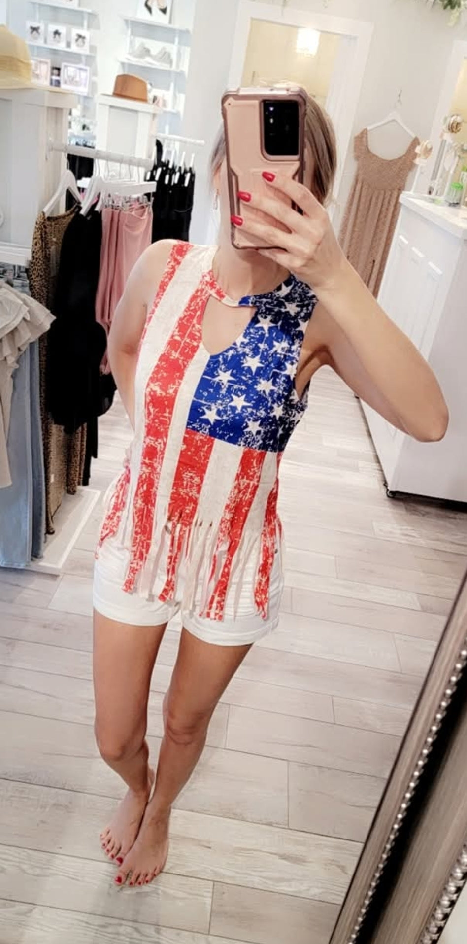 American Flag Tassel Tank