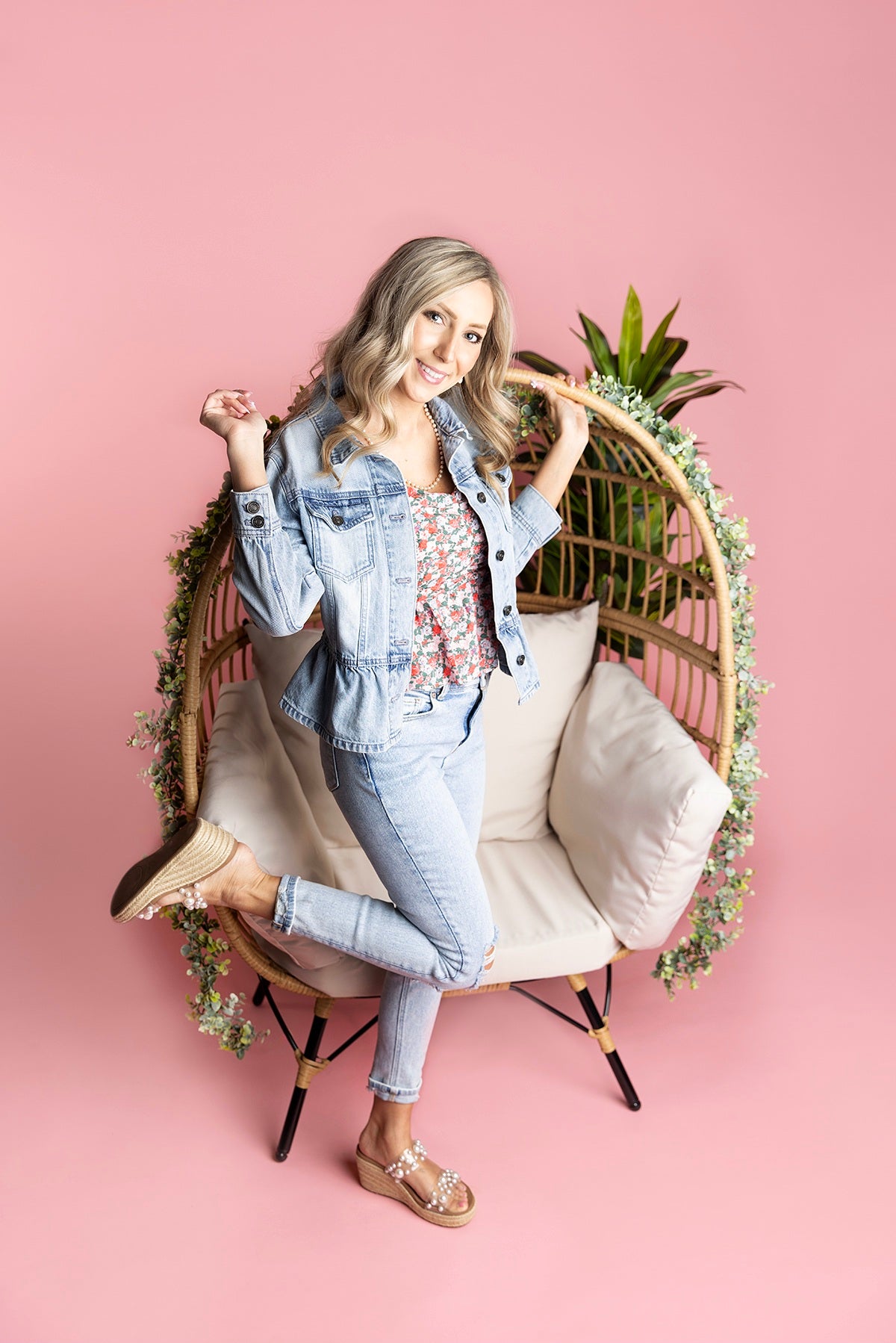 KanCan Classic Fit Peplum Denim Jacket