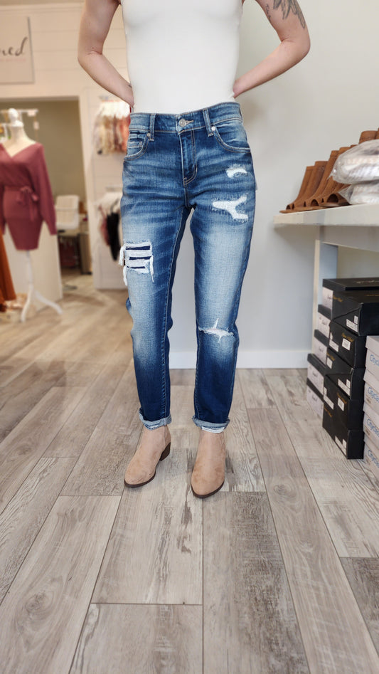 KanCan Mid-Rise Slim Boyfriend Jean