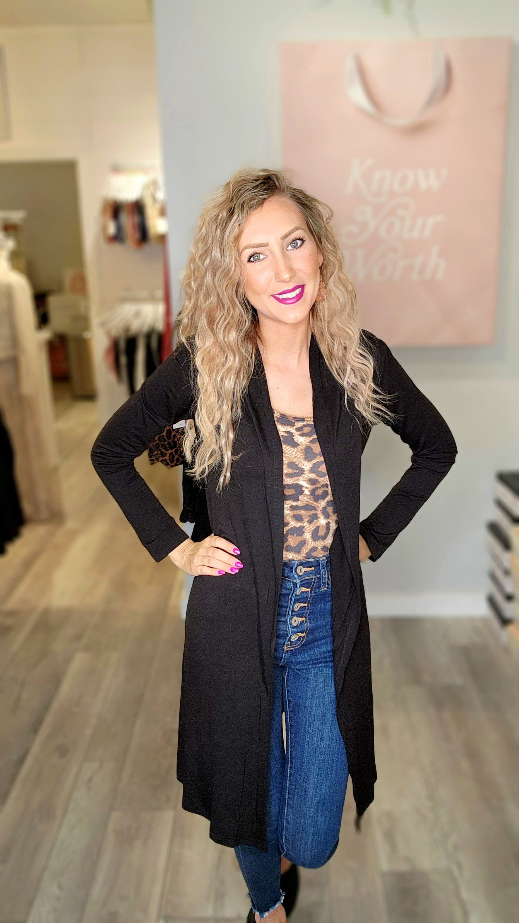 Luxe Fit and Flare Cardigan - Black