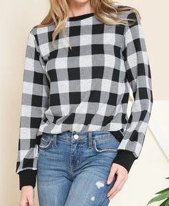 Buffalo Plaid Tunic - Gray/Black